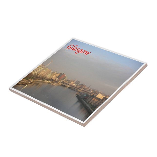 SCT017 GLASGOW Skyline, Scotland, Ceramic Tile (Side)