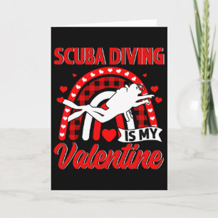 Scu Diving Is My Valentine Hearts Rainbow Funny Fa Card