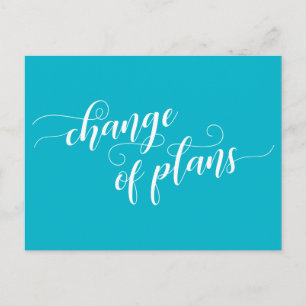 Scuba Blue Change of Plans Postponed Wedding Postcard