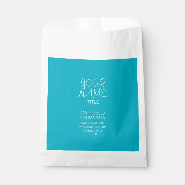 Scuba Blue Freehand Simple Favour Bag (Front)