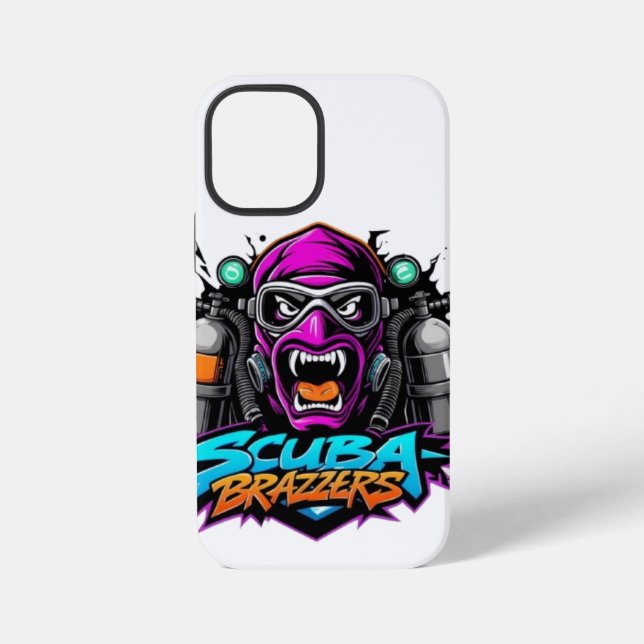 Scuba Brazzers: Underwater Elegance Meets Bold Fla iPhone Case (Back)