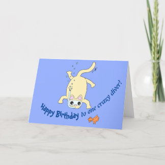 Scuba Cat Diver Birthday Card