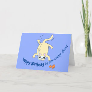 Scuba Cat Funny Diver Birthday Card