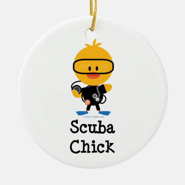 Scuba Chick Ornament (Front)