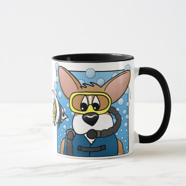 Scuba Corgi Mug (Right)