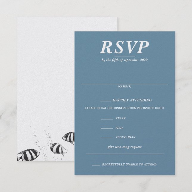 Scuba Couple Food Choices and Song Request RSVP Card (Front/Back)