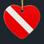 Scuba Dive Flag Ornament<br><div class="desc">Not just for Christmas, our Scuba Diving and inspirational ornaments make great gifts for all your scuba diving family and friends. Put your own special greeting on the back, or change a greeting on the front. Just click he customise button when ordering.</div>