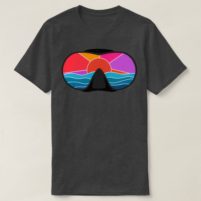 scuba dive mask sunset T-Shirt (Design Front)