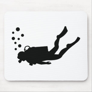 Scuba diver bubbles mouse pad