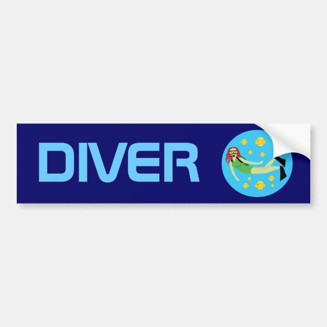 Scuba Diver Bumper Sticker (Front)