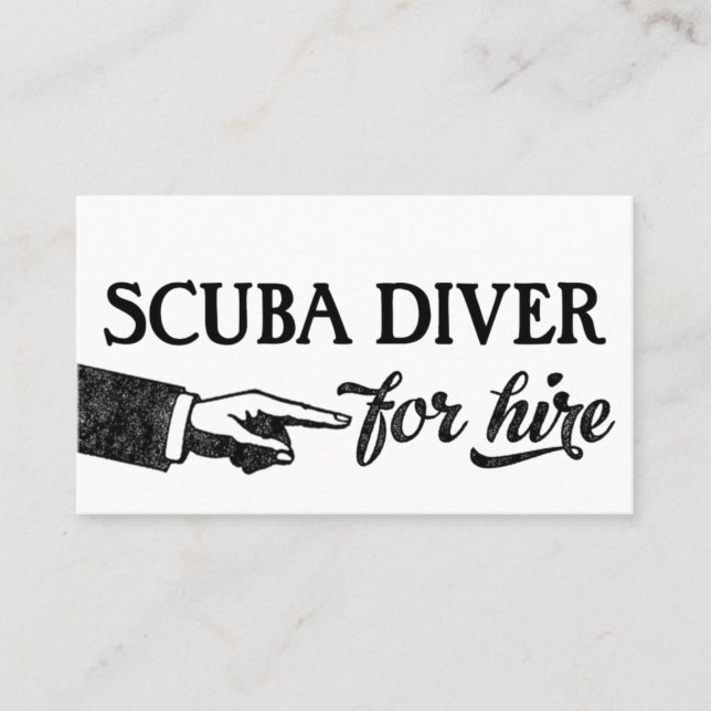 Scuba Diver Business Cards - Cool Vintage (Front)