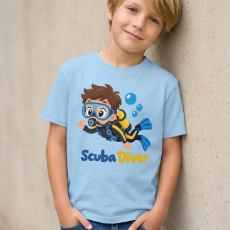 Scuba Diver Cartoon T-Shirt for Boys