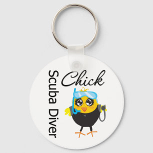 Scuba Diver Chick Key Ring