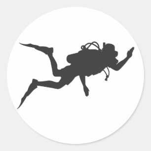 Scuba Diver Classic Round Sticker