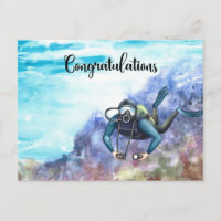 Scuba Diver Congratulations diving under the sea