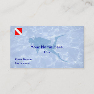 Scuba Diver Diver Down Business Card
