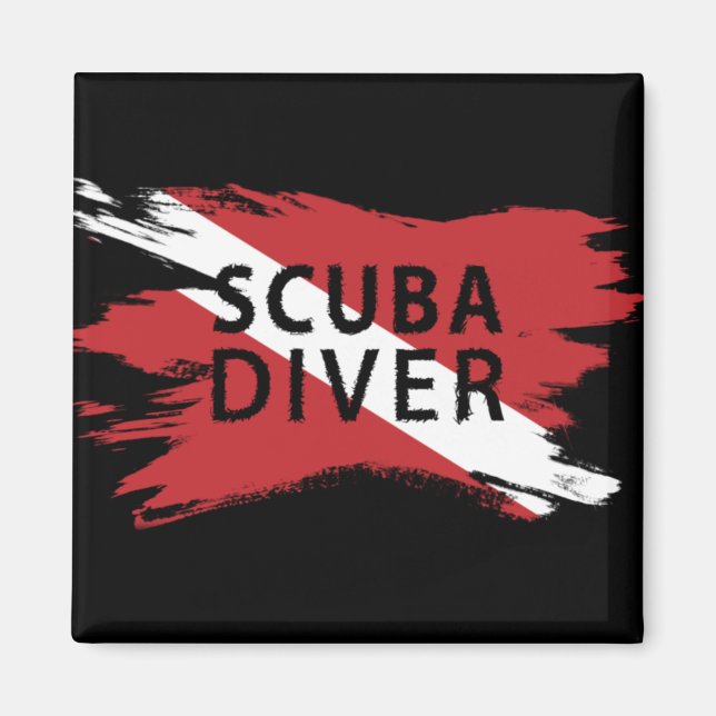 Scuba Diver, Diver Down Flag, Scuba flag Magnet (Front)
