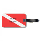 SCUBA DIVER. DIVERS FLAG PERSONAL LUGGAGE TAG
