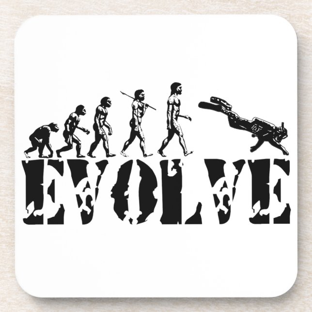 Scuba Diver Diving Evolution Sports Art Coaster (Front)