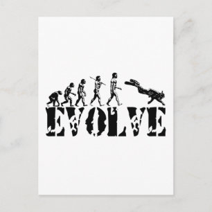 Scuba Diver Diving Evolution Sports Art Postcard