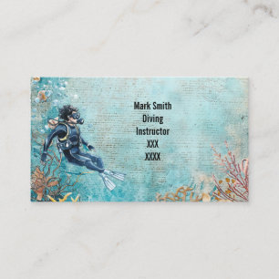 Scuba Diver Diving underwater Business Card