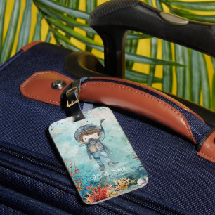 Scuba Diver Diving underwater Luggage Tag