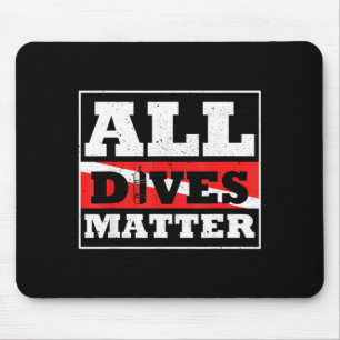 Scuba Diver Down Flag All Dives Diving Graphic Mouse Pad
