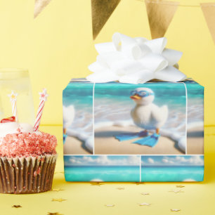 Scuba Diver Duckling Wrapping Paper