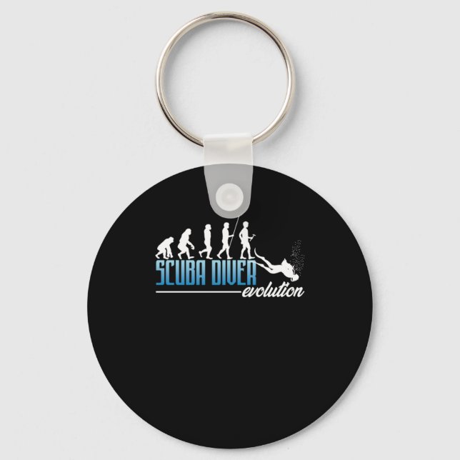 Scuba Diver Evolution Scuba Diving Sports Gift Key Ring (Front)