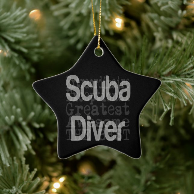 Scuba Diver Extraordinaire Ceramic Ornament (Tree)