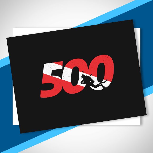 Scuba Diver Gift - 500th Dive - Diver Down Diving Postcard (Creator Uploaded)