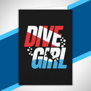 Scuba Diver Gift for Women, Dive Girl Scuba Diving Card