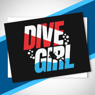 Scuba Diver Gift for Women, Dive Girl Scuba Diving Postcard