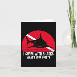 Scuba Diver Gift Shark Ocean Vintage Scuba Diving  Card