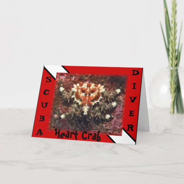 Scuba Diver Heart Crab - Card (Front)