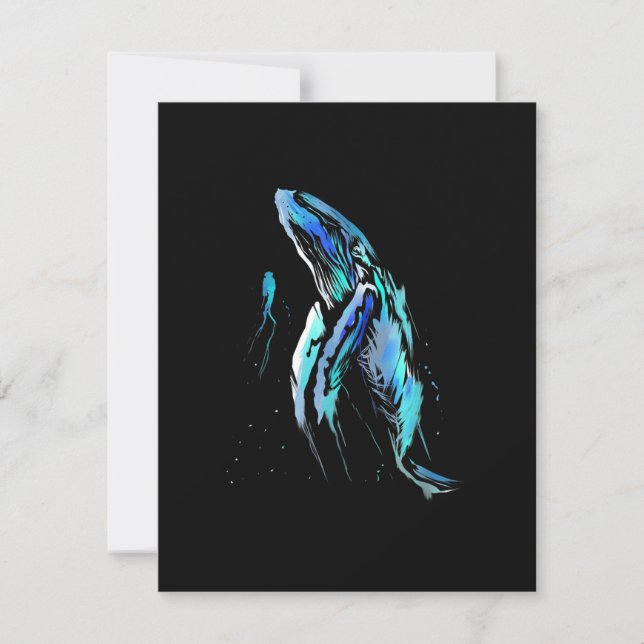 Scuba Diver Humpback Whale Swimming Diving Gift Invitation (Front)