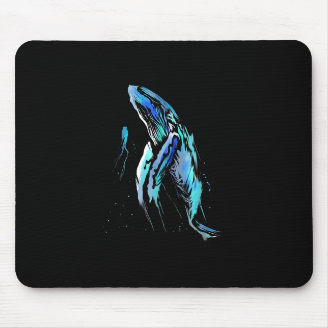 Scuba Diver Humpback Whale Swimming Diving Gift Mouse Pad (Front)