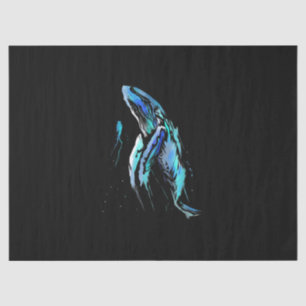 Scuba Diver Humpback Whale Swimming Diving Gift Tissue Paper