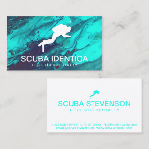 scuba diver icon business card