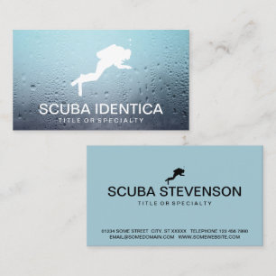scuba diver icon business card