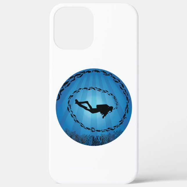 Scuba Diver in a Fish Shoal Underwater Case-Mate iPhone Case (Back)