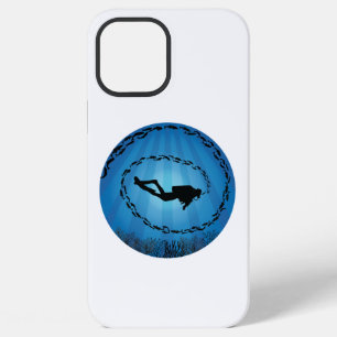 Scuba Diver in a Fish Shoal Underwater iPhone 12 Pro Max Case