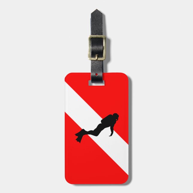 Scuba Diver Luggage Tag (Front Vertical)
