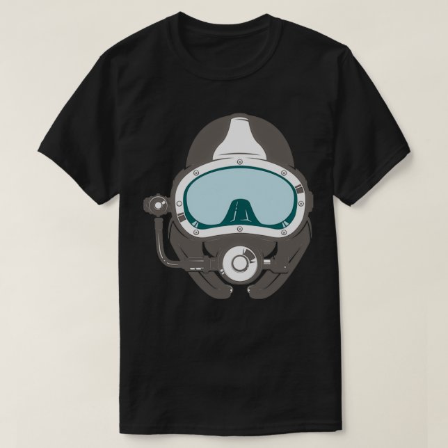 Scuba Diver Mask Diving Theme T-Shirt (Design Front)