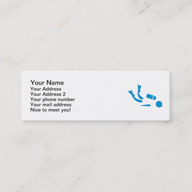 Scuba diver mini business card (Front)