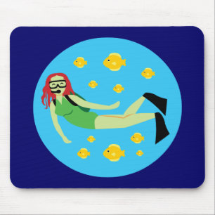 Scuba Diver Mouse Pad