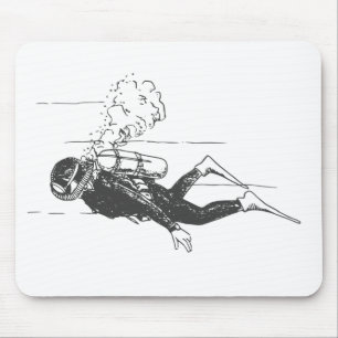 Scuba Diver Mouse Pad
