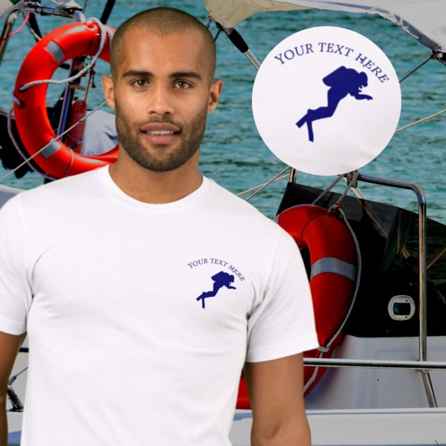 Scuba diver Nautical add your name / text T-Shirt (Creator Uploaded)