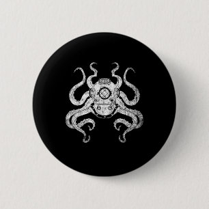 Scuba Diver Ocean Animal Aquarist Gift Kraken Octo 6 Cm Round Badge