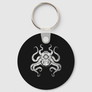 Scuba Diver Ocean Animal Aquarist Gift Kraken Octo Key Ring